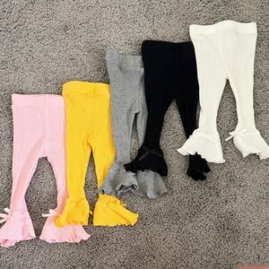 Amazon Kids Ruffled Leggings - Pink, Yellow, Gray, Black, White